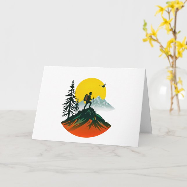 Modernes Abenteuer Wandern Wandern Karte (Gelbe Blume)