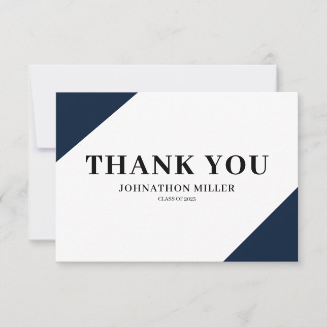 Modernes Abschluss Flat Danke Karte (Vorderseite)