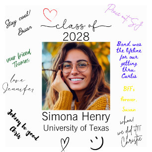 Modernes Abschluss Foto Guest Signature Poster