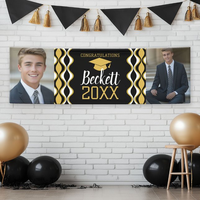 Modernes Abschluss Pattern - 2 Abschluss Foto Banner (Custom Graduation Banner)