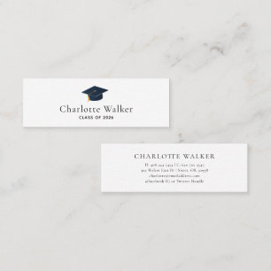 Modernes Absolventen-Logo und Social Handle Telefonnummerkarte