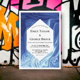 Modernes Abstrakt Art Masterpiece Stilvolle Hochze Einladung