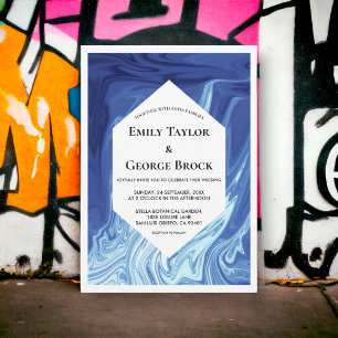 Modernes Abstrakt Art Masterpiece Stilvolle Hochze Einladung