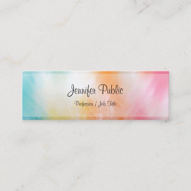 Modernes Abstrakt Art Template trendy Colorful Mini Visitenkarte (Vorderseite)