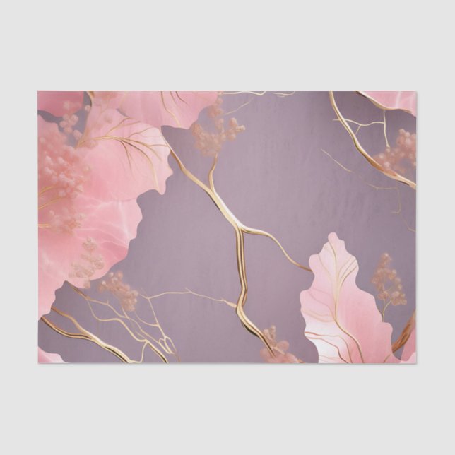 Modernes Abstrakt auf rosa Marmor Seidenpapier (Vorderseite)