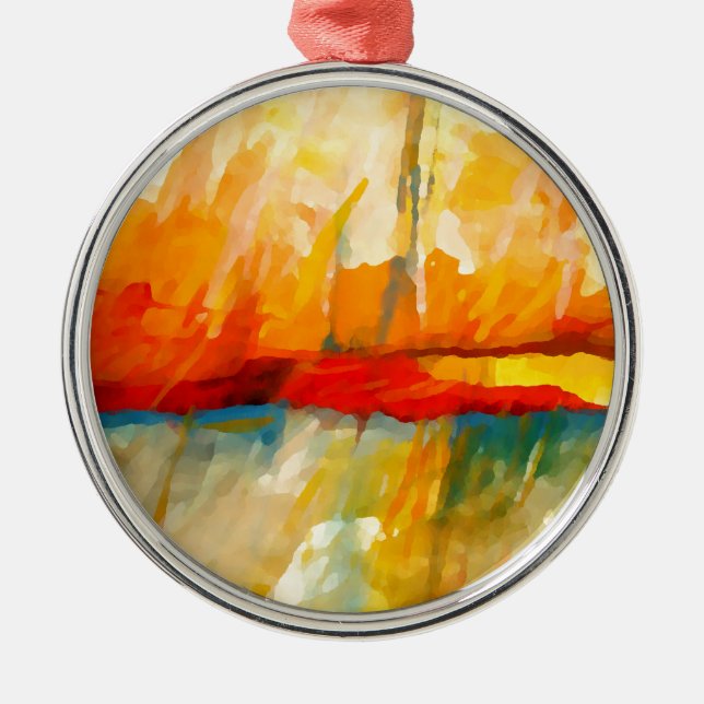 Modernes Abstrakt-expressionistisches Gemälde Ornament Aus Metall (Vorne)