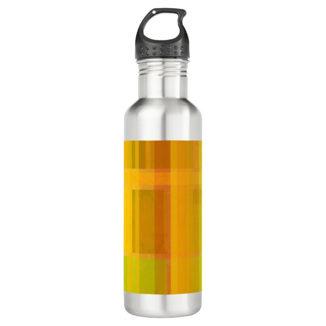 Modernes Abstrakt | Farbenfrohe Zitrusfarben Edelstahlflasche (Vorderseite)