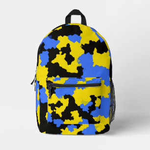 Modernes, Abstrakt-gelb-blaues Muster Bedruckter Rucksack