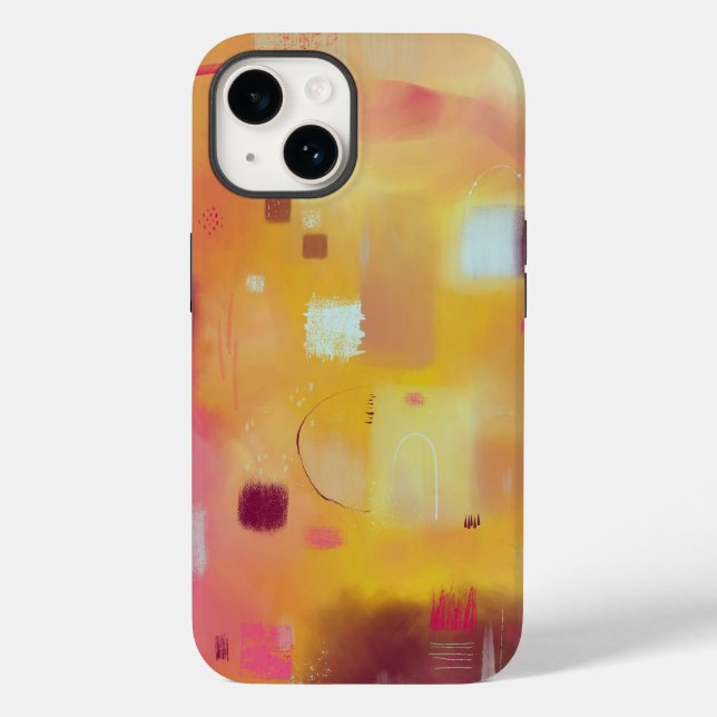 Modernes Abstrakt-Gelb Case-Mate iPhone 14 Hülle (Rückseite)