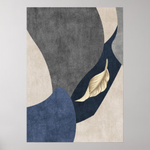 Modernes Abstrakt geometrisches Leaf Wall Art Post Poster