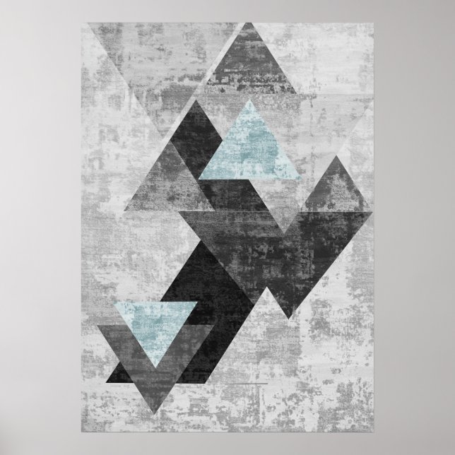 Modernes Abstrakt geometrisches Mauerwerk Poster (Vorne)