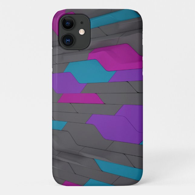 Modernes Abstrakt geometrisches Muster Case-Mate iPhone Hülle (Rückseite)