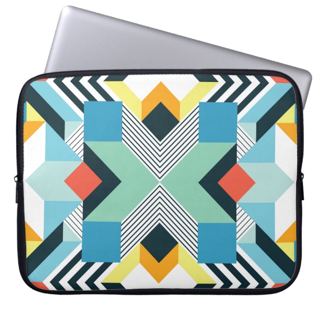 Modernes Abstrakt geometrisches Muster. Laptopschutzhülle (Vorderseite)