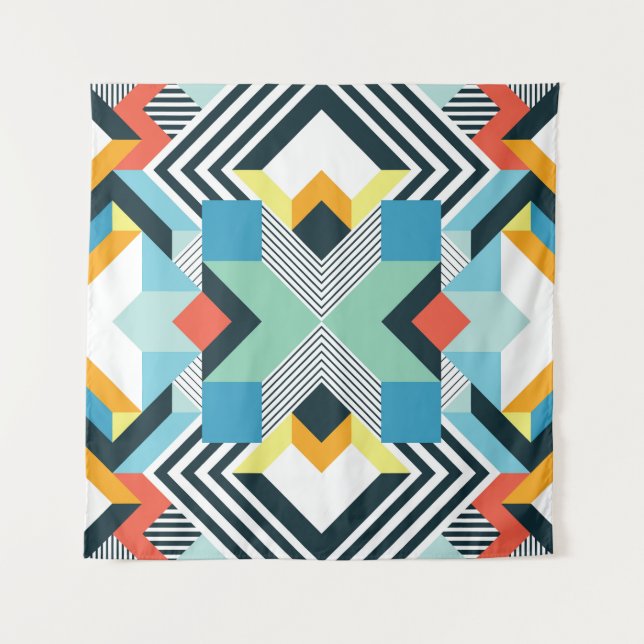 Modernes Abstrakt geometrisches Muster. Wandteppich (Vorderseite)
