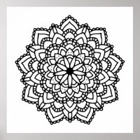 Modernes Abstrakt Geometrisches Schwarzes Mandala