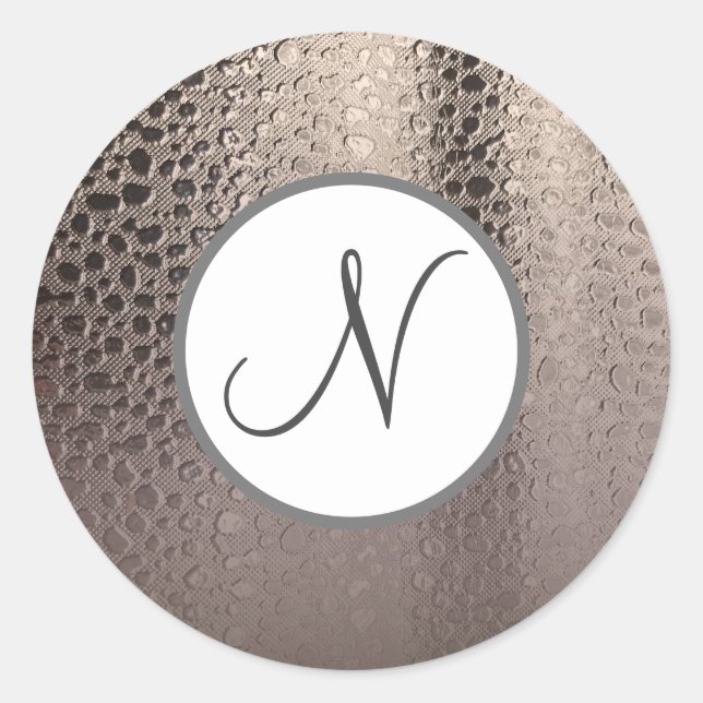 Modernes Abstrakt Glam Silver Rosa Blush Rose Gold Runder Aufkleber (Vorderseite)
