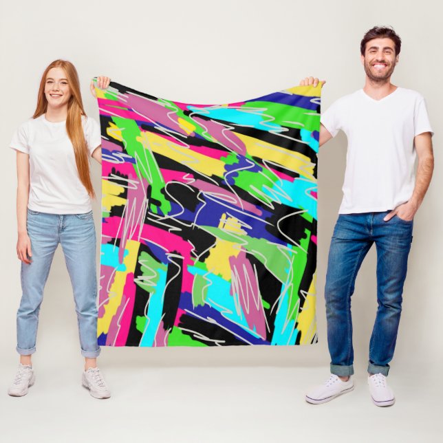 Modernes Abstrakt in Regenbogenfarben Fleecedecke (Beispiel)