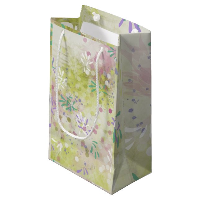 Modernes Abstrakt Kleine Geschenktüte (Vorderseite Schrägansicht)