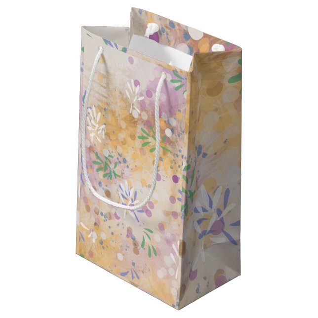Modernes Abstrakt Kleine Geschenktüte (Rückseite Schrägansicht)