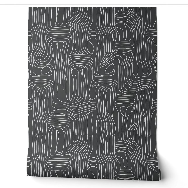 Modernes Abstrakt Line Art Muster Tapete (Abrollen)