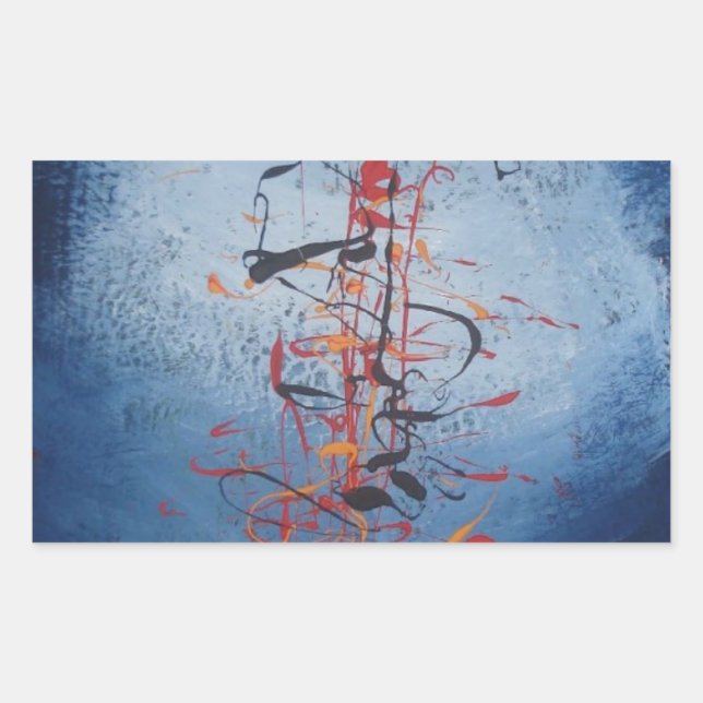 Modernes Abstrakt Rechteckiger Aufkleber (Vorderseite)