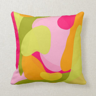 Modernes, Abstrakt rosa, gelbes, lebendiges Design Kissen
