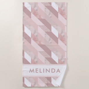 Modernes Abstrakt rosa geometrisches Muster Strandtuch