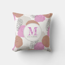 Modernes Abstrakt rosa Muster Monogramm 