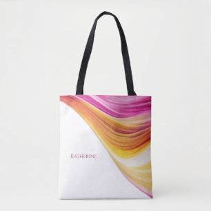 Modernes Abstrakt-rosa-orangefarbenes Gelb-Persona Tasche
