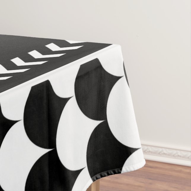 Modernes Abstrakt Schwarz/Weiß Tischdecke (Beispiel)