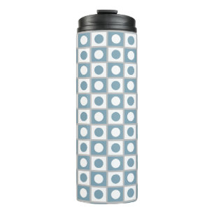 Modernes Abstraktes Aquamarin & Weiß Thermosbecher