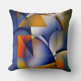 Modernes Abstraktes Aquarellblau Kissen