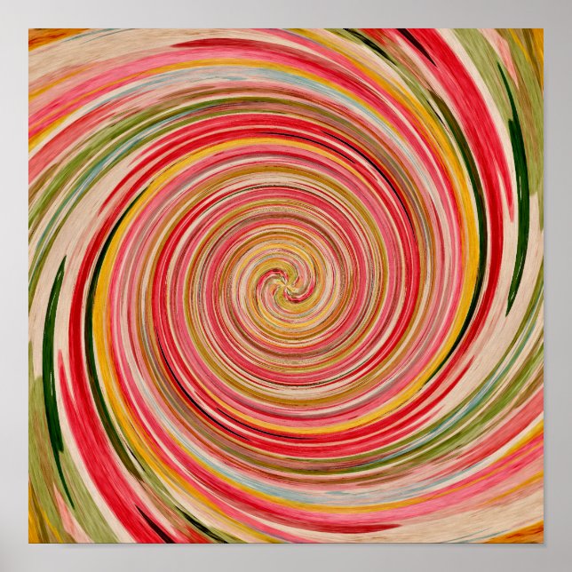Modernes Abstraktes Aquarellfarbenpastellrosa Poster (Vorne)