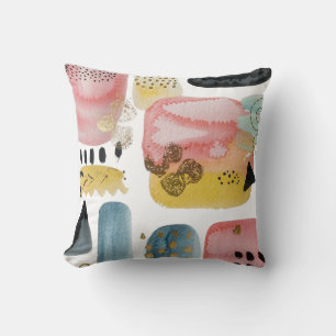 Modernes Abstraktes Aquarellkissen Kissen