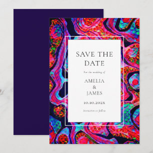 Modernes Abstraktes Art Blue Flat Save The Date