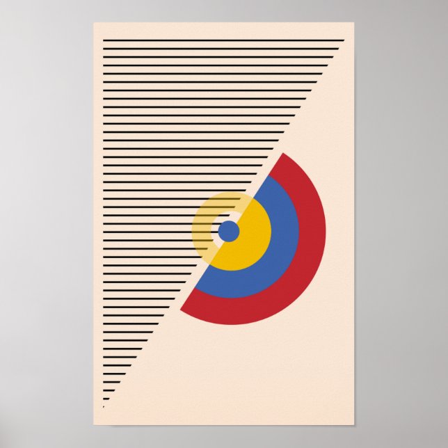 Modernes Abstraktes Bauhaus Printeller Deko (Vorne)