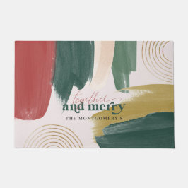 Modernes Abstraktes Bild | Monogram Christmas Fußmatte