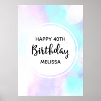 Modernes Abstraktes Blau und Lila Wasserfarbe Gebu