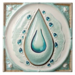Modernes, Abstraktes Blau- und Weißwasserbad Fliese