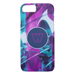 Modernes Abstraktes Blaurosa Pinselstriche Case-Mate iPhone Hülle