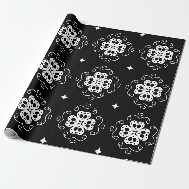modernes abstraktes Blume-Packpapier Geschenkpapier (Ungerollt)