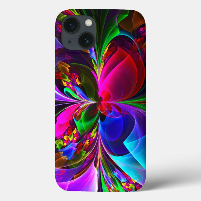 Modernes Abstraktes Blumenmuster Red Blue #12 Case-Mate iPhone Hülle (Rückseite)