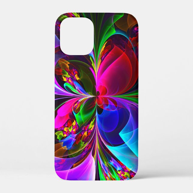 Modernes Abstraktes Blumenmuster Red Blue #12 Case-Mate iPhone Hülle (Rückseite)