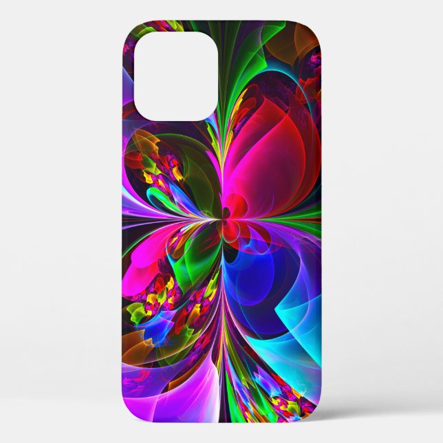Modernes Abstraktes Blumenmuster Red Blue #12 Case-Mate iPhone Hülle (Rückseite)