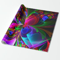 Modernes Abstraktes Blumenmuster Red Blue #12