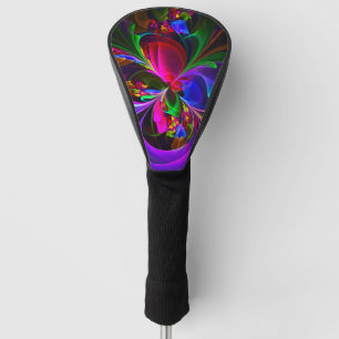 Modernes Abstraktes Blumenmuster Red Blue #12 Golf Headcover