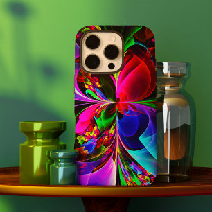 Modernes Abstraktes Blumenmuster Red Blue #12 iPhone 16 Pro Hülle