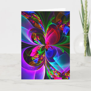Modernes Abstraktes Blumenmuster Red Blue #12 Karte