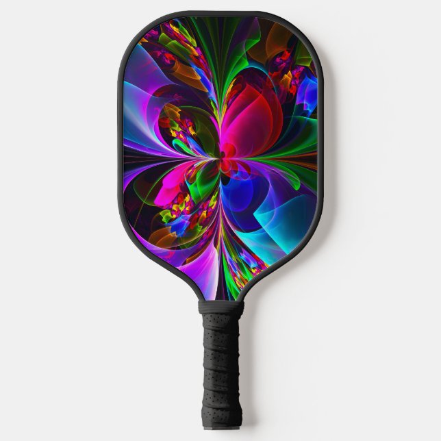 Modernes Abstraktes Blumenmuster Red Blue #12 Pickleball Schläger (Vorderseite)
