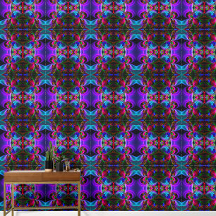 Modernes Abstraktes Blumenmuster Red Blue #12 Tapete